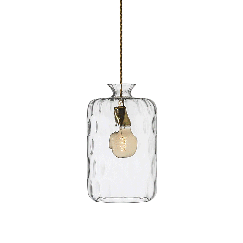 EBB & FLOW Pillar pendant lamp transparent or soft tinted glass