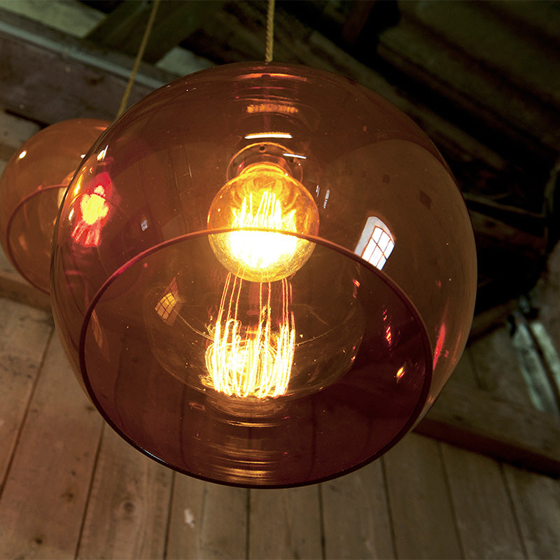 EBB & FLOW Rowan Pendant rusty orange with filament LED Bulb