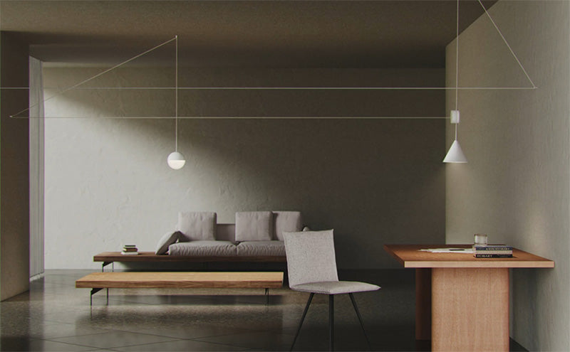 Flos String Light Sphere and cone light combined