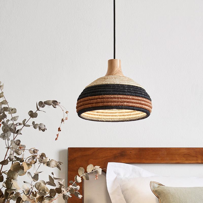 Forestier Grass pendant handwoven abaca and rattan