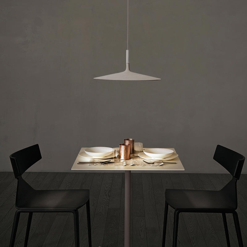 Foscarini Aplomb Large pendant mix of concrete and shiny black or white aluminium