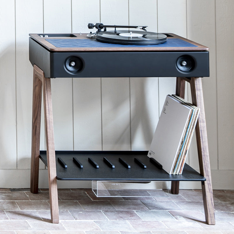 La Boite concept LX turntable with hifi-speaker SupaKitch durable wood and leather