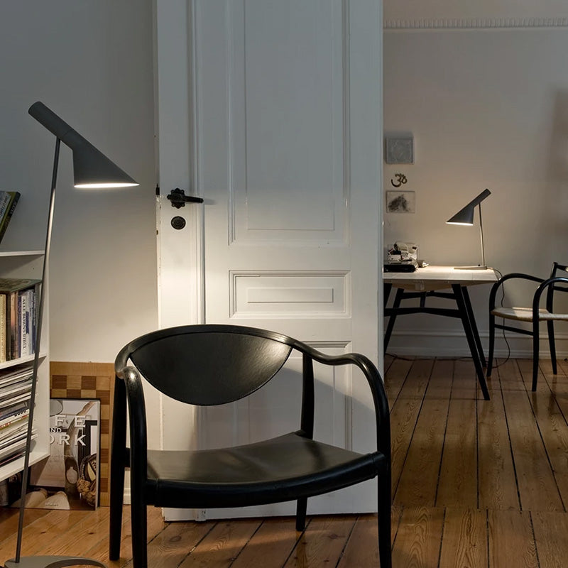 Louis Poulsen AJ table lamp combined with the AJ floor lamp