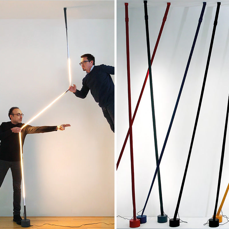 Martinelli Luce Elastica, Elastic lamp from floor to ceiling innovatie and interactive
