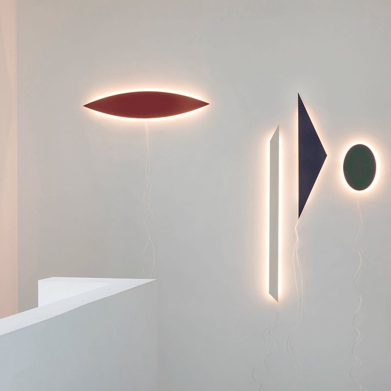 Valerie Objects Tramonto wall lamps different shapes and colors for creative compositions