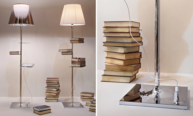 Flos Bibliotheque Nationale vloerlamp, boekenrek, usb charger