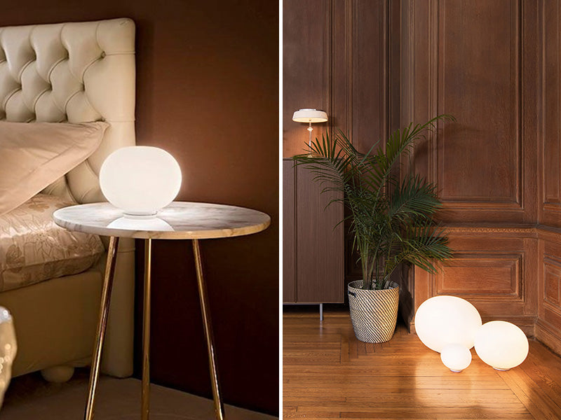 Flos Glo-Ball Basic and zero versatile table or floor lamp