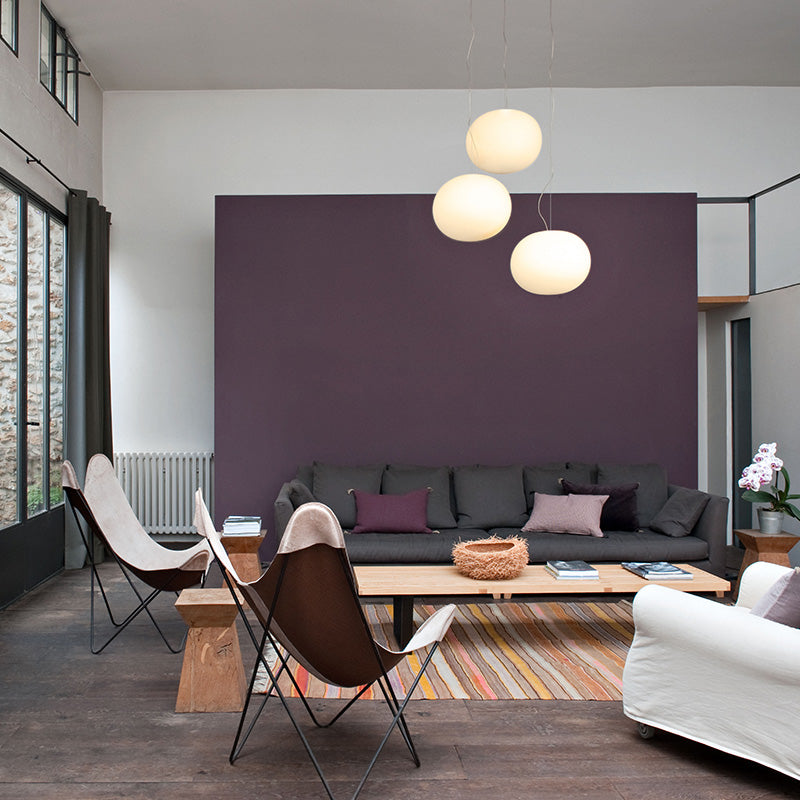 Flos Glo-Ball pendant cluster in living room