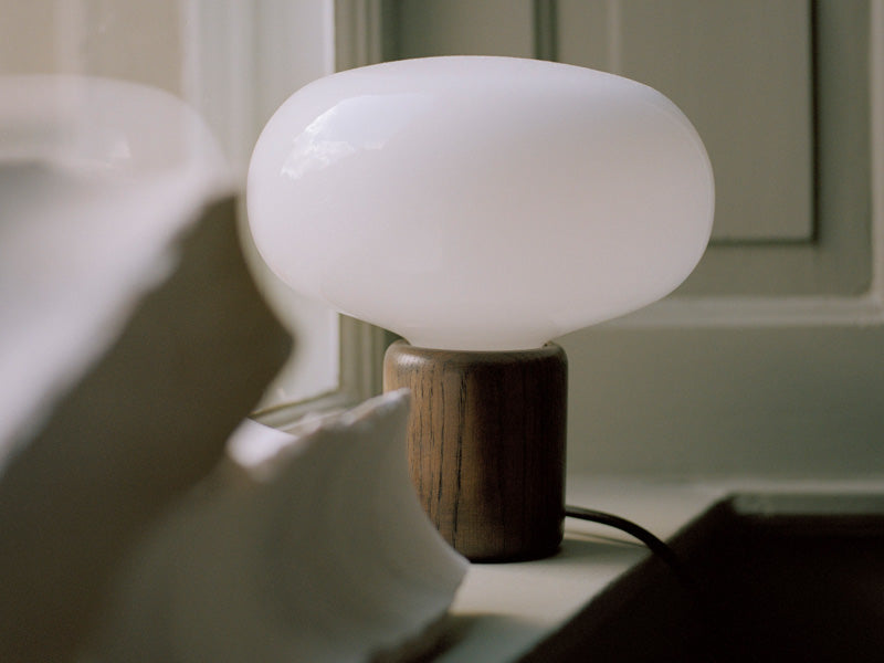 New Works Karl-Johan table lamp inspired by mushrooms and colors on a autumn day
