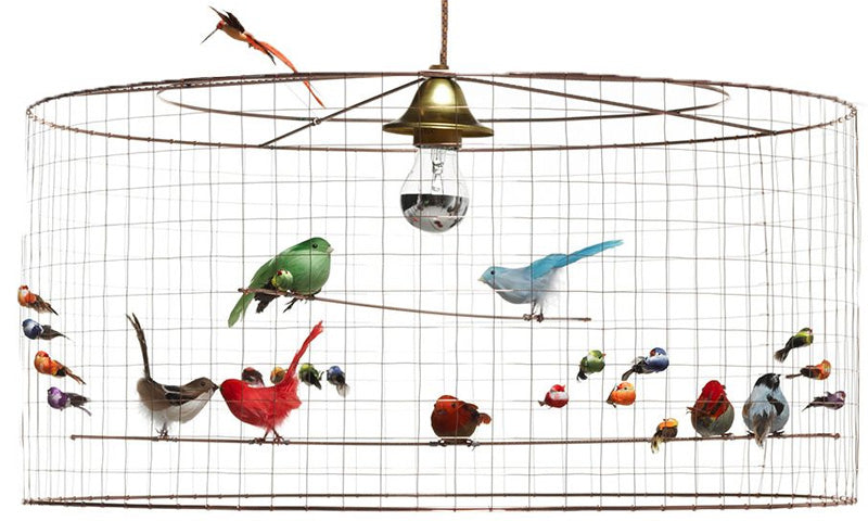 Mathieu Challières Demi Grande hanglamp detail vogels