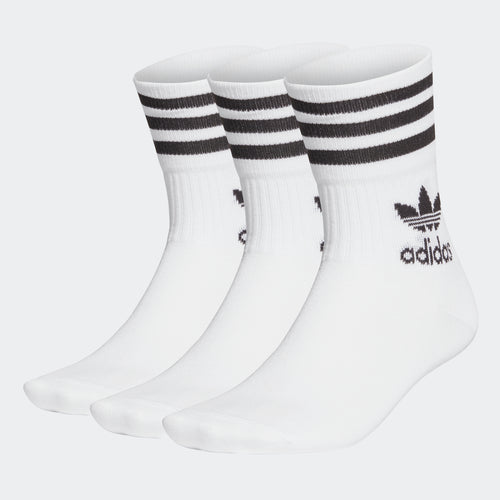 Adidas Mid Cut Crew Socks - White / Black