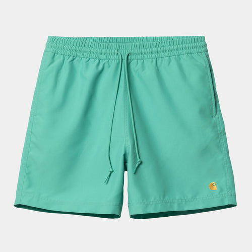 Carhartt WIP Chase Swim Trunks - Aqua Green / Gold