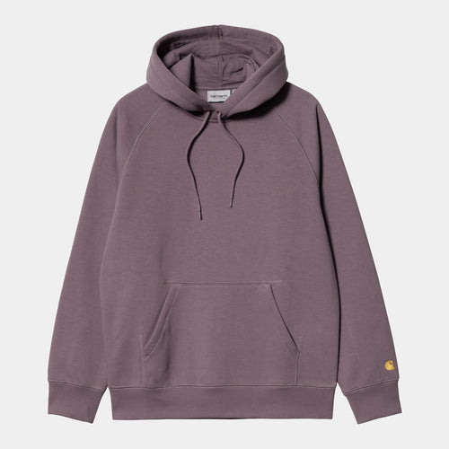 Carhartt WIP Hooded Chase Sweat - Misty Thistle / Gold