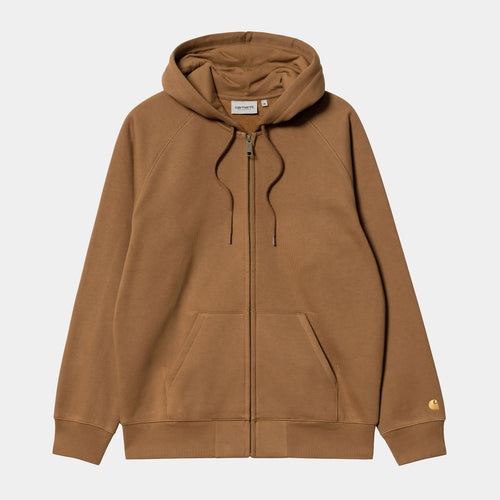 Carhartt WIP Hooded Chase Jacket - Hamilton Brown / Gold