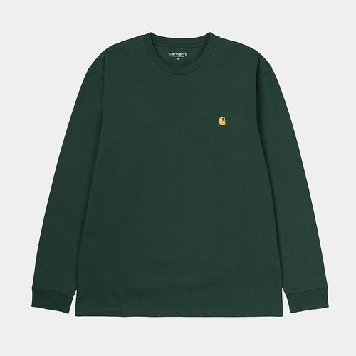 Carhartt WIP L/S Chase T-Shirt - Treehouse / Gold