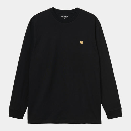 Carhartt WIP L/S Chase T-Shirt - Black / Gold