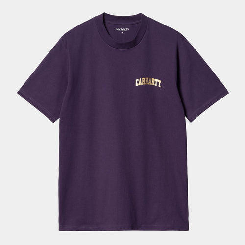 Carhartt WIP S/S University Script T-Shirt - Cassis / Gold