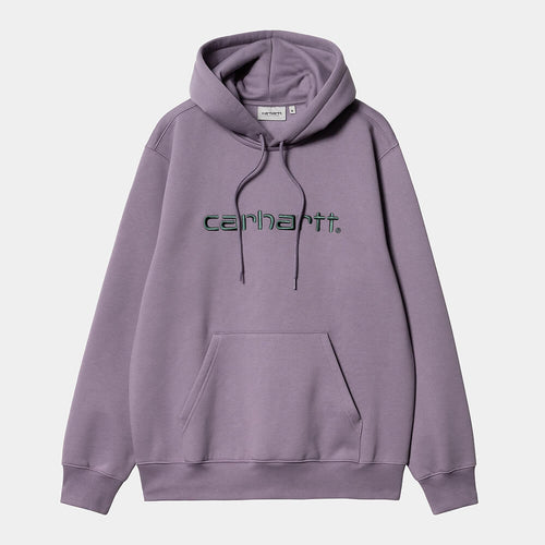 Carhartt WIP Hooded Script Sweat - Glassy Purple