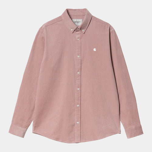 Carhartt WIP L/S Madison Fine Cord Shirt - Glassy Pink / Wax