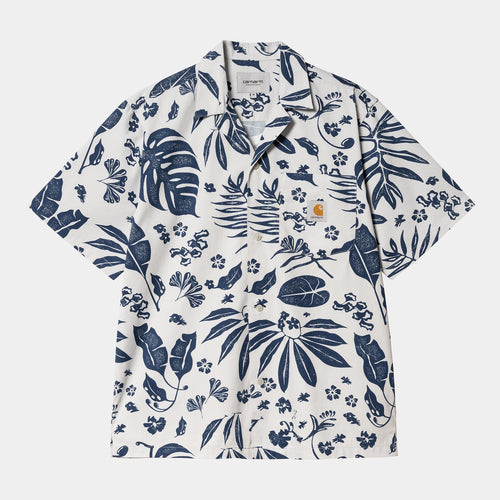 Carhartt WIP S/S Woodblock Shirt - Woodblock Allover Print / Elder