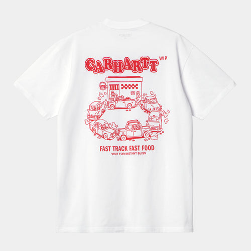 Carhartt WIP S/S Fast Food T-Shirt - White / Red