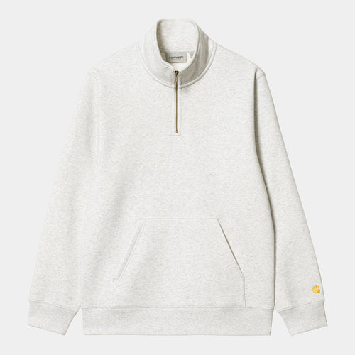 Carhartt WIP Chase Neck Zip Sweat - Ash Heather / Gold