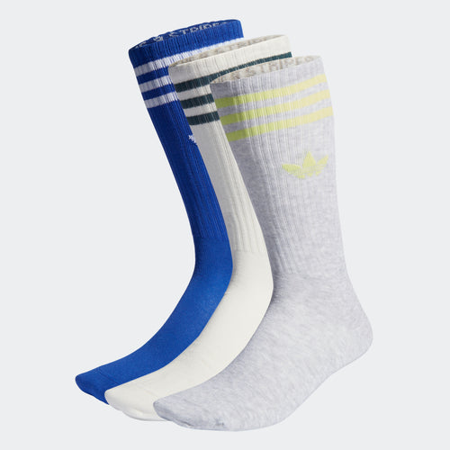 Adidas High Crew Socks - Off White / Grey / Blue