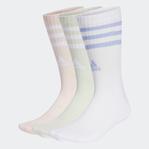 Adidas 3-Stripes Cushioned Crew Socks 3 Pairs: Weiß/Rosa/Pastellgrün - STAB Socken, Socken kaufen, Sneaker kaufen, Tennissocken, Sneaker Shop, Retro Sneaker, Adidas Schuhe.
