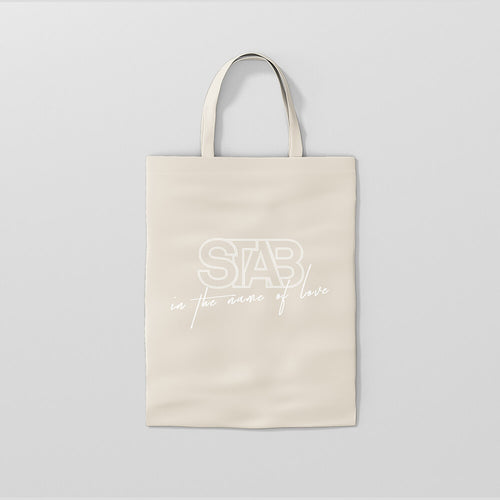 STAB "In the Name of Love" Tote Bag - Cream / White