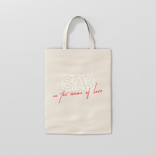 STAB "In the Name of Love" Tote Bag - Cream / Red