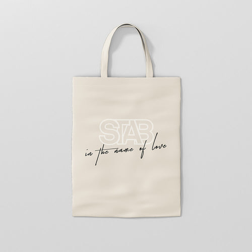 STAB "In the Name of Love" Tote Bag - Cream / Black