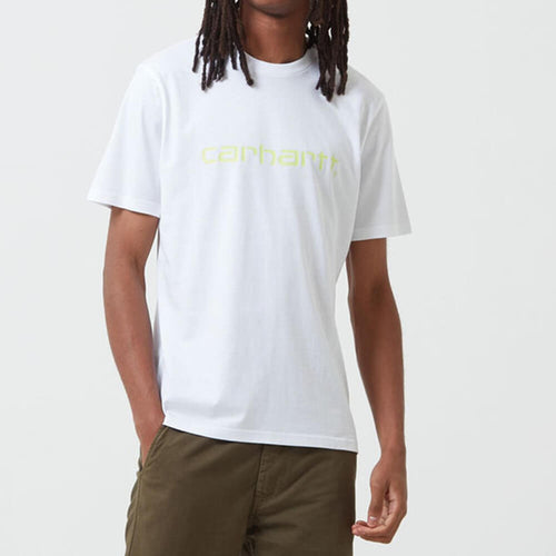 Carhartt WIP S/S Script T-Shirt - White / Lime