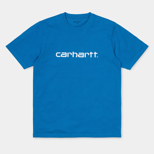Carhartt WIP S/S Script T-Shirt - Azzuro / White