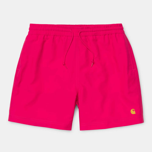 Carhartt WIP Chase Swim Trunk: Ruby Pink - STAB Shorts, Badehose kaufen, Streetwear in Berlin, Sneaker Shop, Adidas Schuhe.