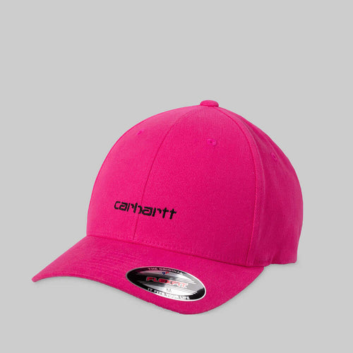 Carhartt WIP Script Cap - Ruby Pink / Black
