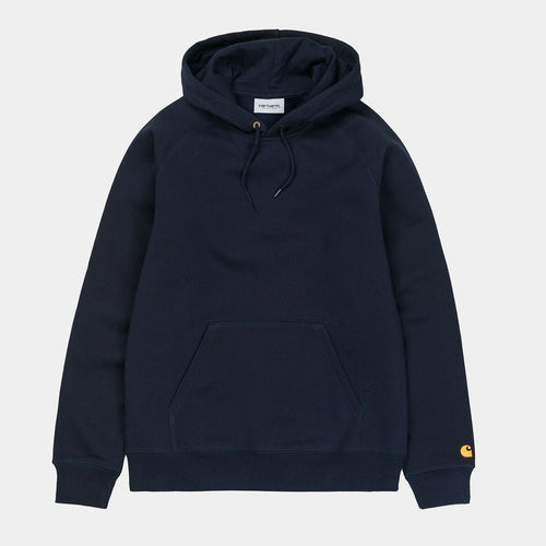 Carhartt WIP Hooded Chase Sweat - Dark Navy / Gold