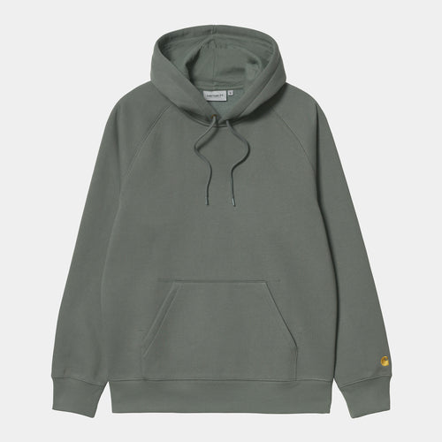 Carhartt WIP Hooded Chase Sweat - Thyme / Gold