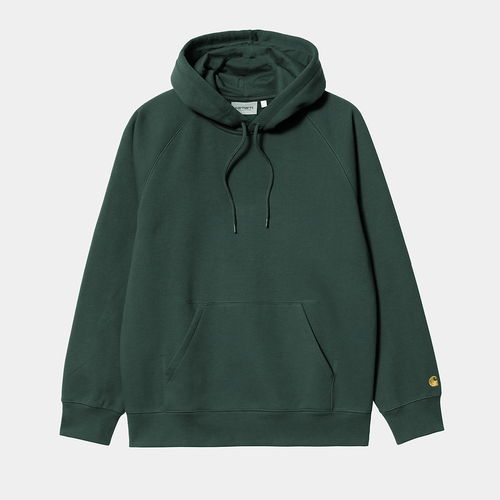 Carhartt WIP Hooded Chase Sweat - Juniper / Gold