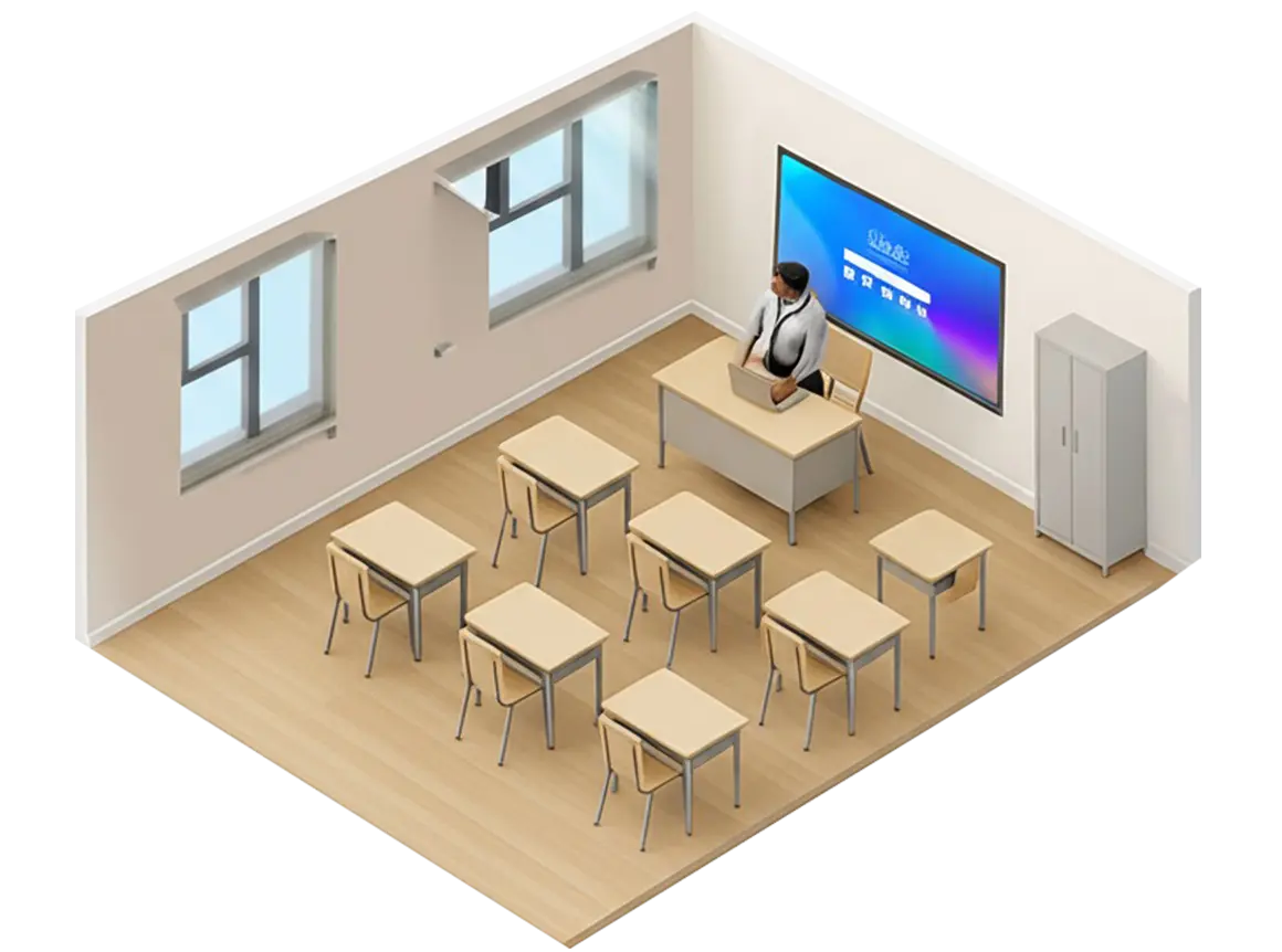 smart-board-in-classroom-3D-view