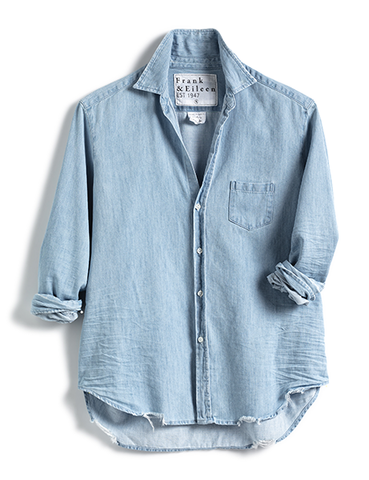 Eileen Button Up in Classic Blue Tattered Wash