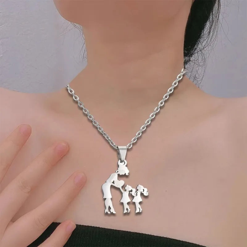Stainless Steel Mother-Daughters Necklace / Grandmother-Granddaughters / Family: A Timeless Bond