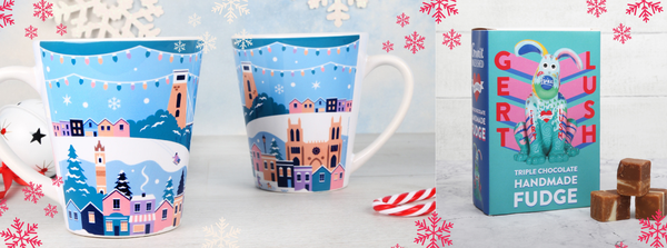 Winter Bristol Latte mug and tripple chocolate Gert lush bristol fudge