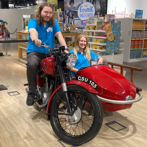 motorbike and sidecar with passengers