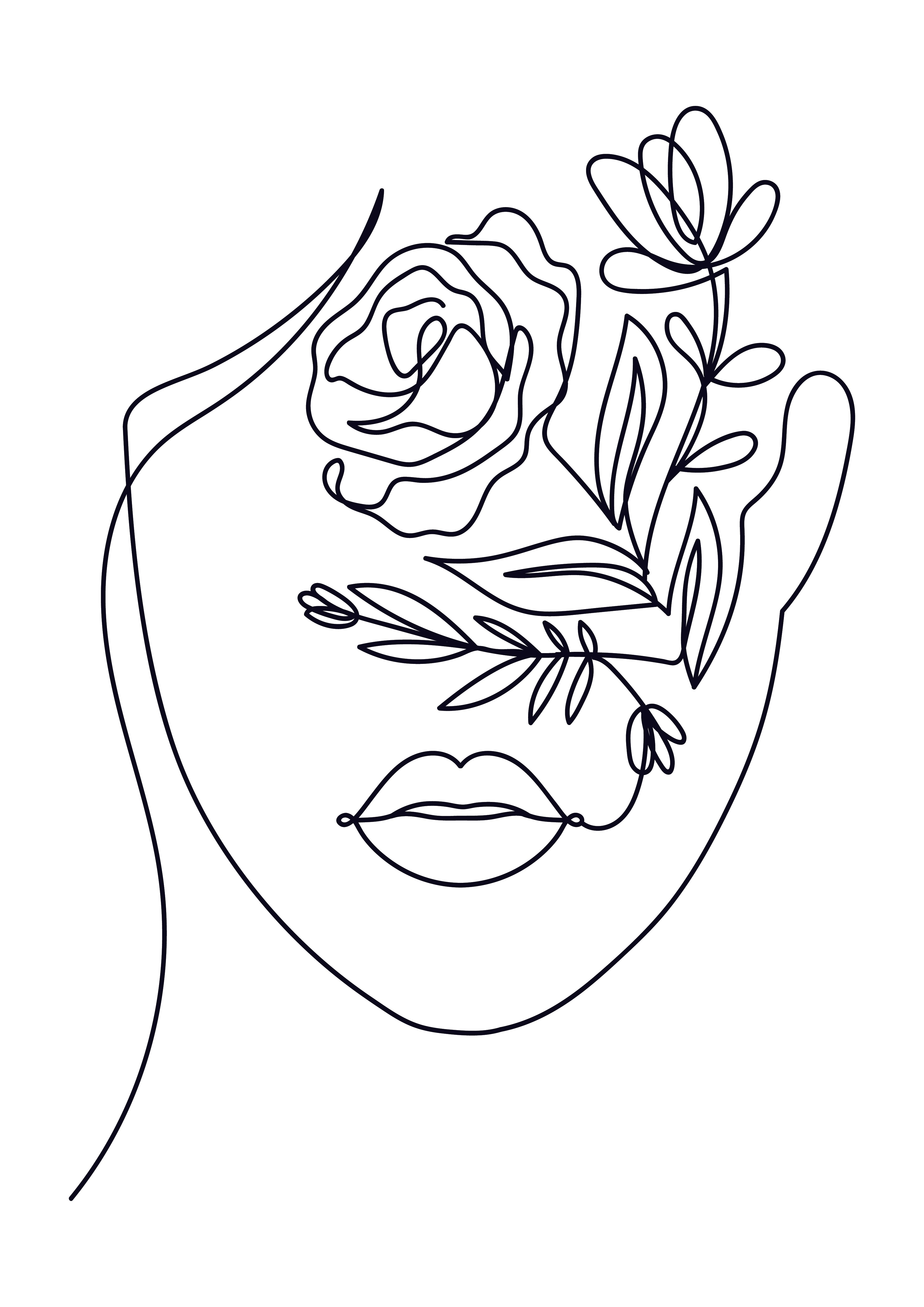 Abstract woman face line art Template | PosterMyWall