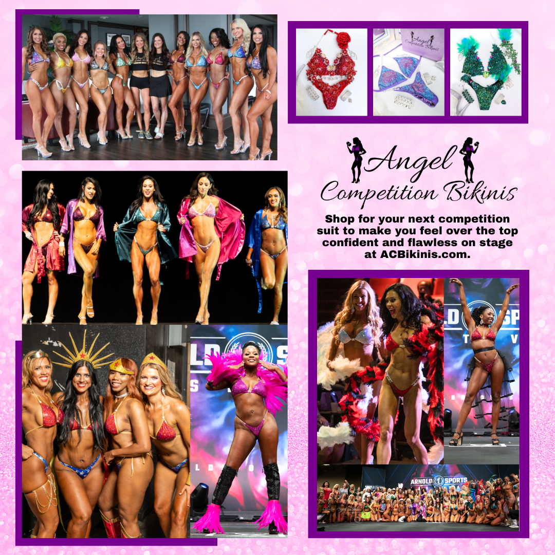 Angel Competition Bikinis makes suits for the Olympians including Ashley Kaltwasser and Janet Layug. ACBikinis has also been worn by the top athletes in the bodybuilding world like Maureen Blanquisco, Lauralie Chapados, Lauren Dannenmiller, Phoebe Hagan, and Lucia Malavaze. If you want a suit that The IFBB Pro League loves, order an ACBikinis.