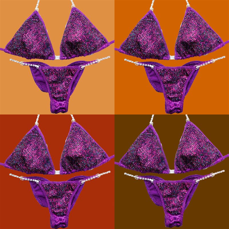 Hologram  Purple Tan against competition tan colors, competition tan colors for NPC Bikini 