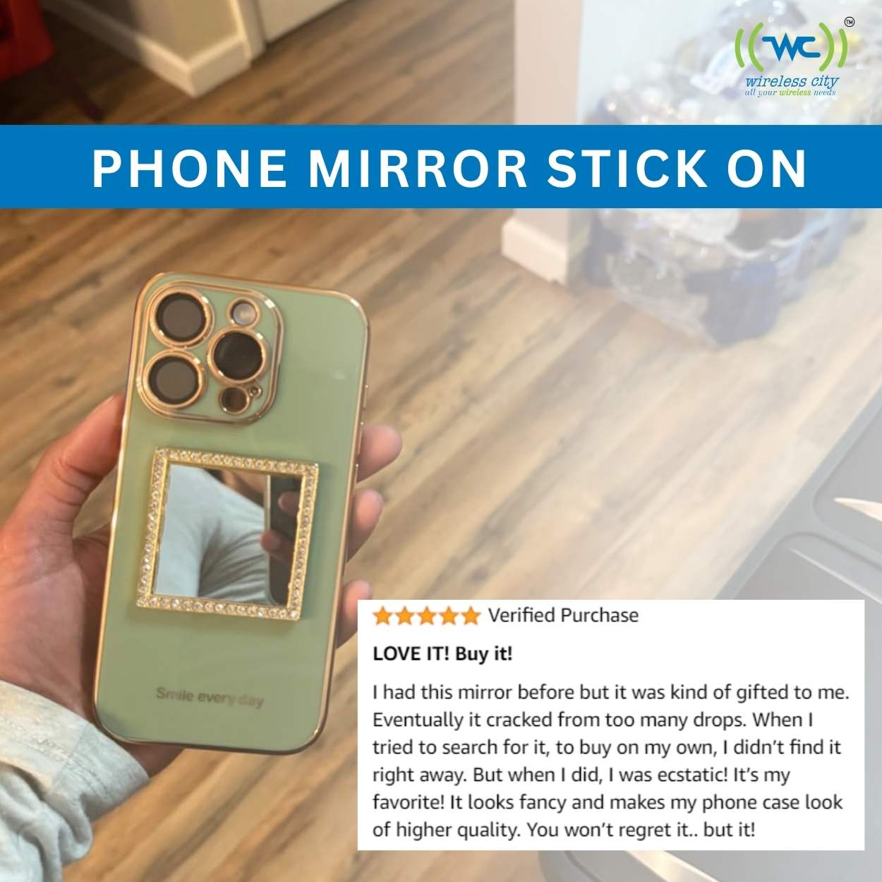 iPhone mirror stick on Mirror Phone Case