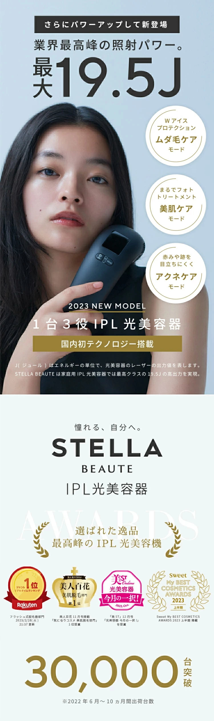 タイプ美顔器STELLA BEAUTE ステラボーテ 2023年新型 IPL光美容器
