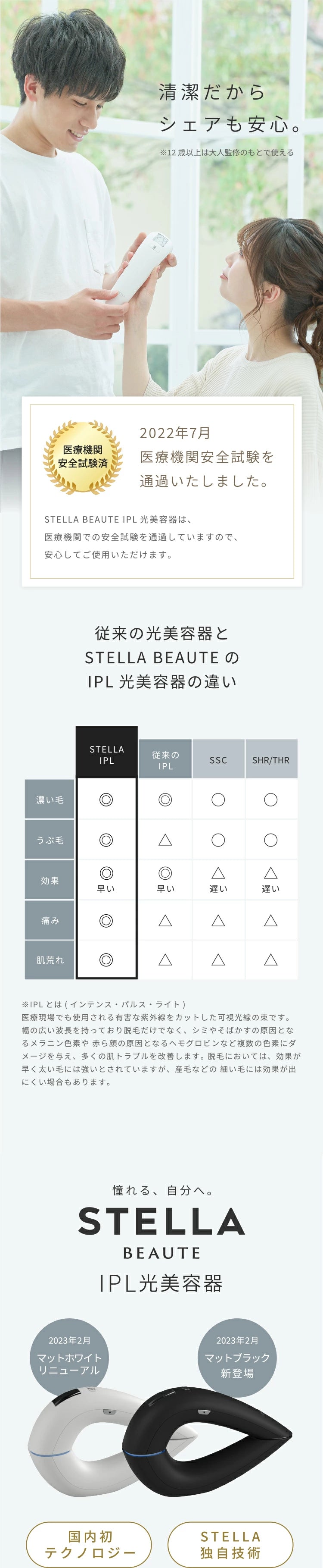 2023年モデル] STELLA BEAUTE IPL 光美容器（ステラボーテ）マット 