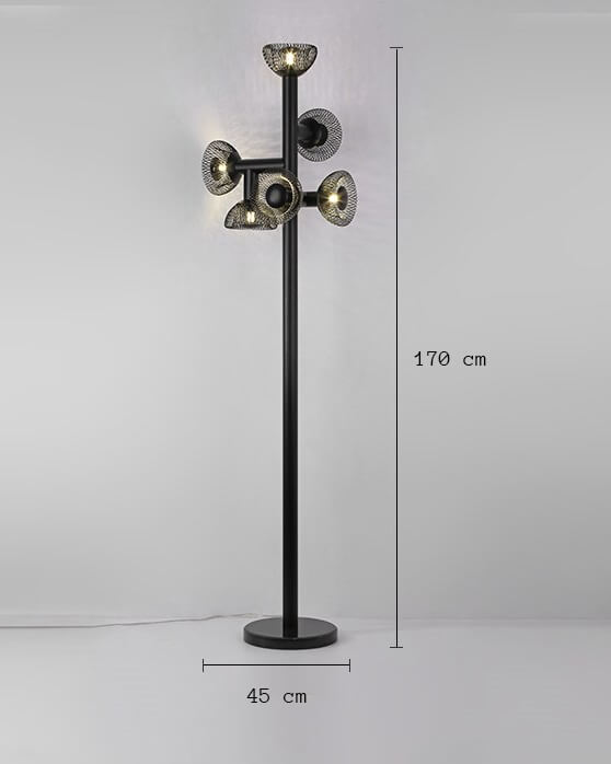 Stehleuchte CAEN - Stylische Stehlampe aus Metall für Wohnbereich